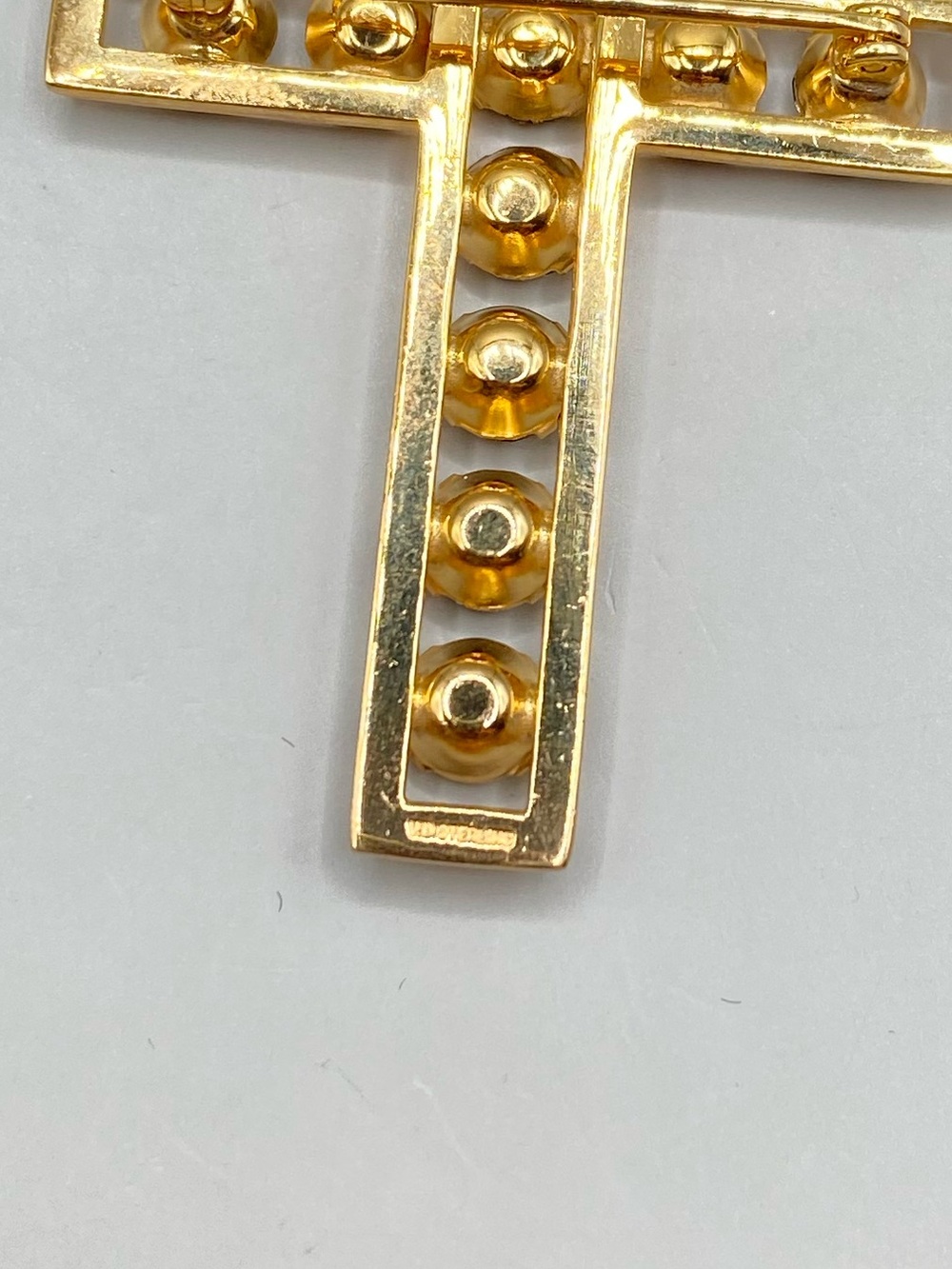 Vintage Van Dell Gold Plated Rhinestone Cross Brooch Pin - Picture 5 of 6
